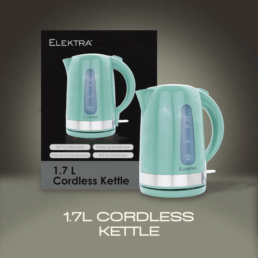 Elektra Kitchen and Home Elektra 2200w 1.7l Plastic Kettle - Green