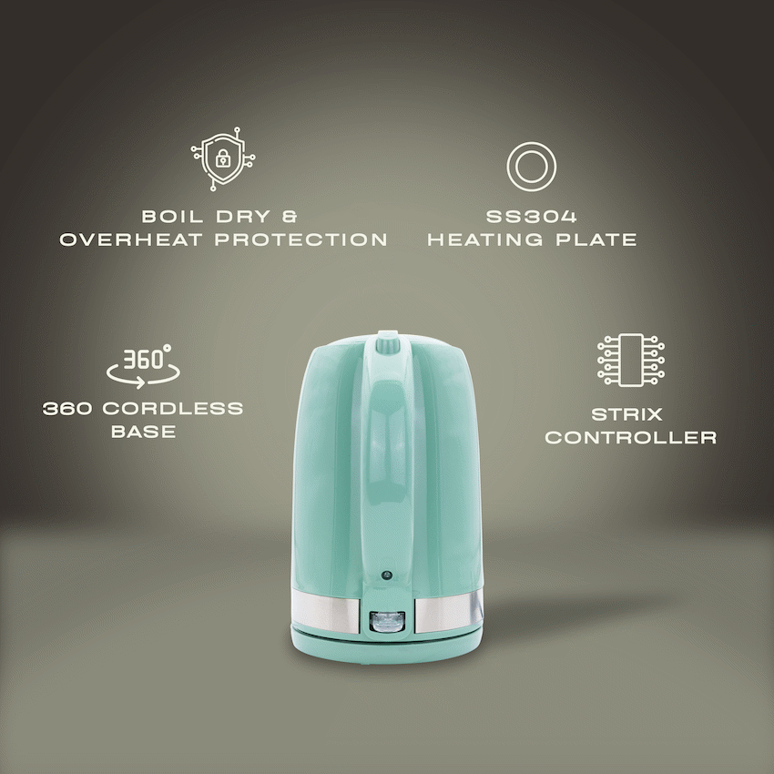 Elektra Kitchen and Home Elektra 2200w 1.7l Plastic Kettle - Green