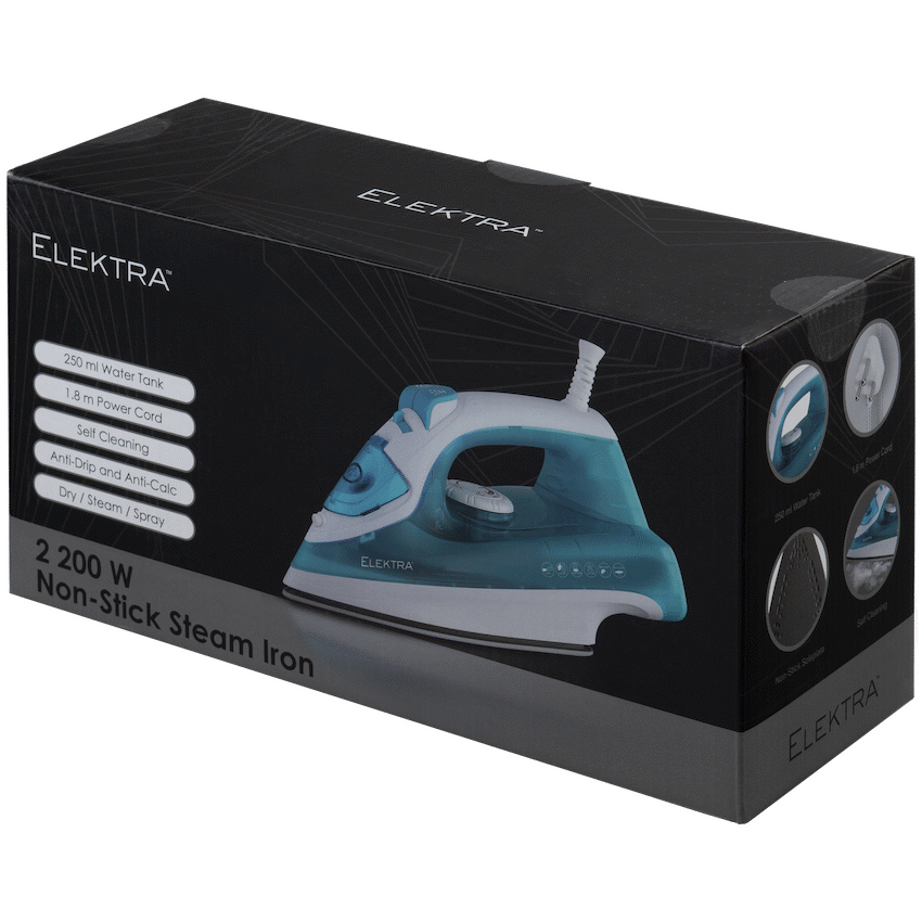 Elektra Kitchen and Home Elektra 2200w Non-Stick Steam Iron