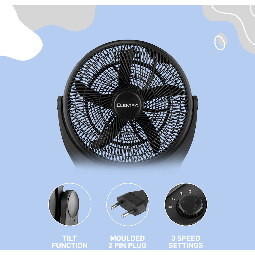 Elektra Kitchen and Home Elektra 45cm Box Fan - Black