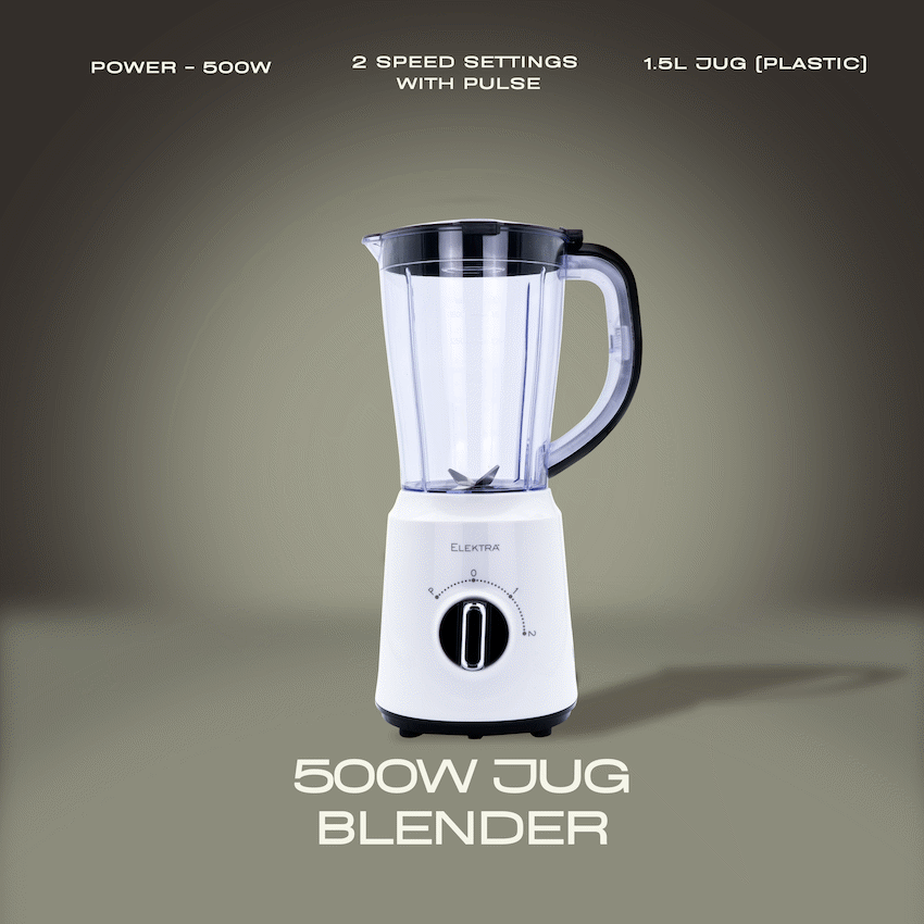 Elektra Kitchen and Home ELEKTRA - 500W 1.5L JUG BLENDER (PLASTIC JUG)
