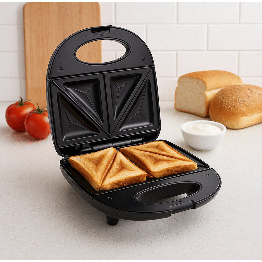 Elektra Kitchen and Home Elektra 700w Sandwich Press - Black