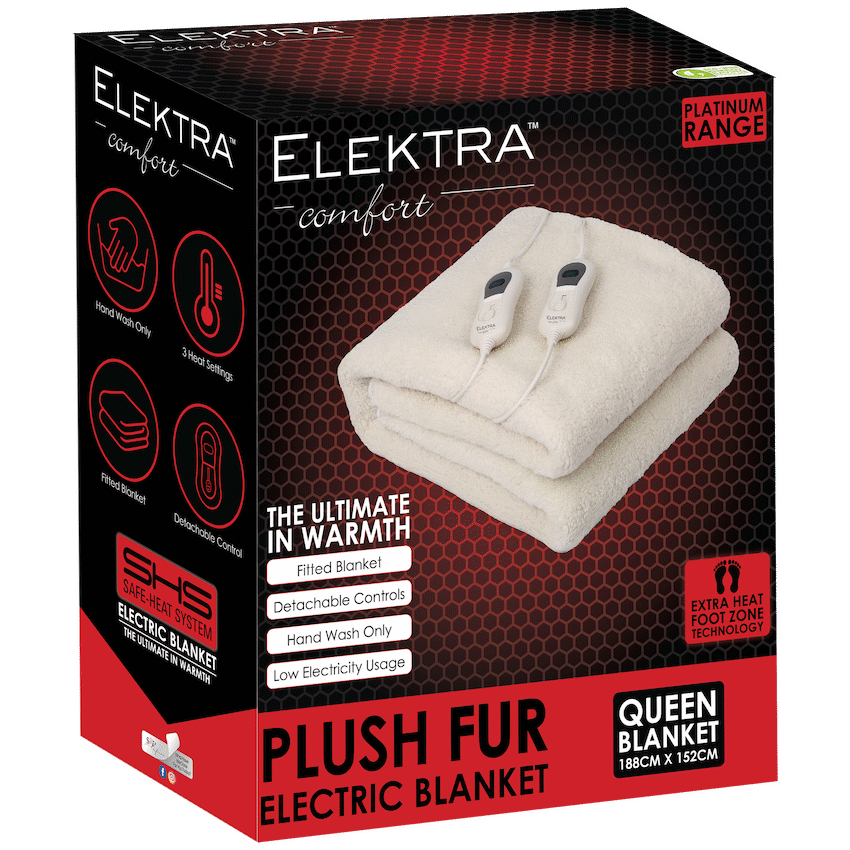 Elektra Kitchen and Home Elektra Comfort Electric Blanket - Queen - Fur