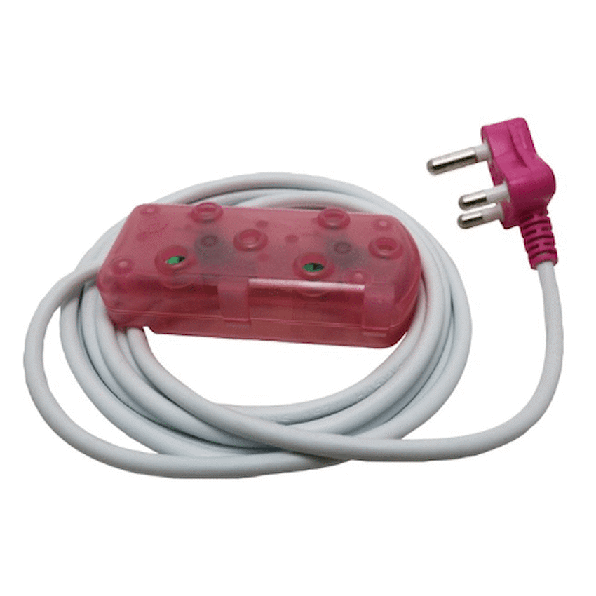 Ellies Electrical Ellies 2-Way Light-Duty Coloured Extension Lead - 5m