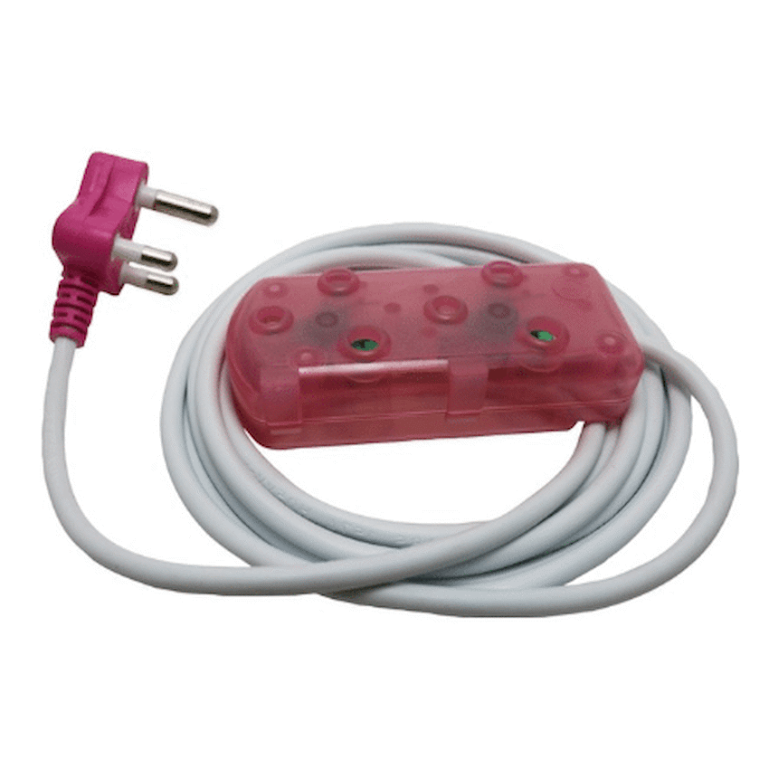 Ellies Electrical Ellies 2-Way Light-Duty Coloured Extension Lead - 5m