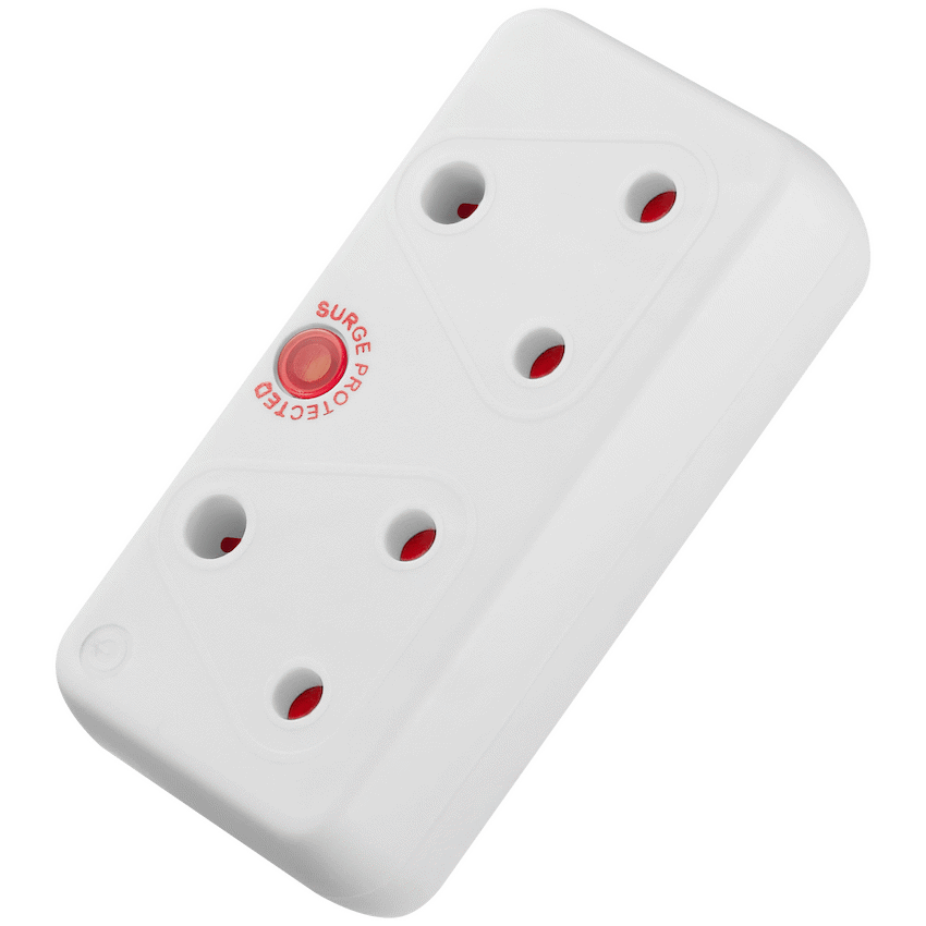 Ellies Electrical Ellies 2-Way Medium Surge Adaptor - White