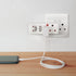 Ellies Electrical Ellies 4-Way Medium Surge Adaptor with Schuko - White