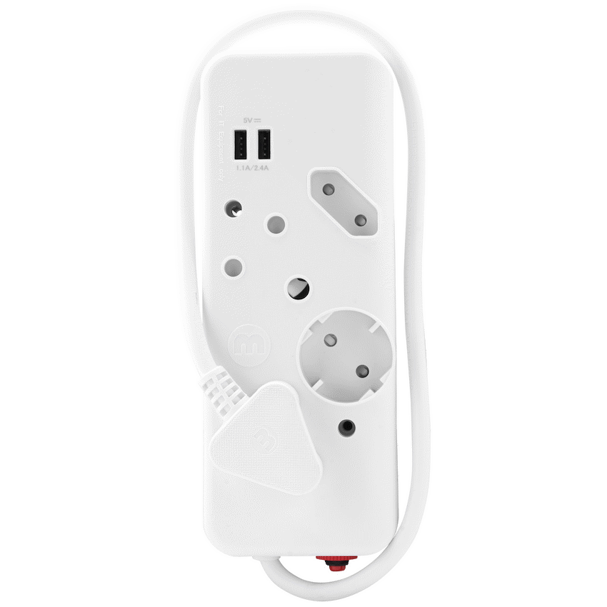 Ellies Electrical Ellies 4-Way Multiplug - 2 x USB 2.4a - 0.4m