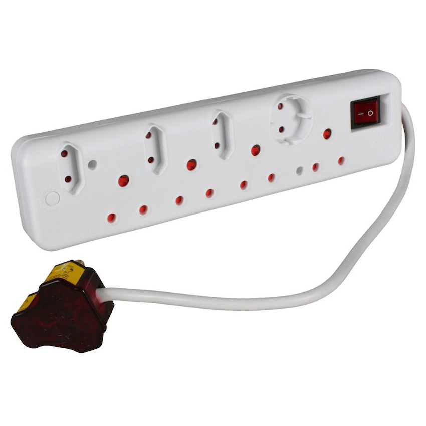 Ellies Electrical Ellies 8-Way High Surge Multiplug 0.5m