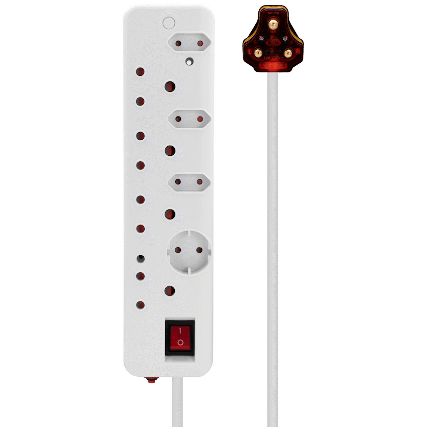 Ellies Electrical Ellies 8-Way High Surge Multiplug 0.5m