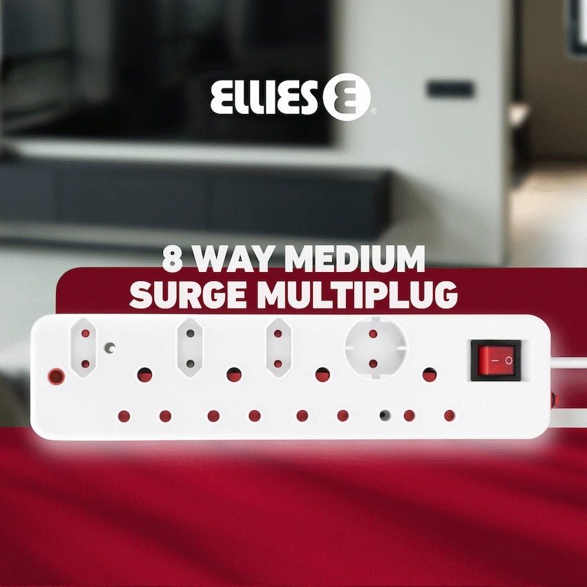 Ellies Electrical Ellies 8-Way Medium Surge Multiplug 0.5m