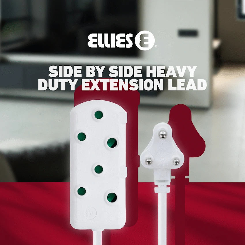 Ellies Electrical Ellies Side by Side Heavy Duty Extension Lead-20M-WT