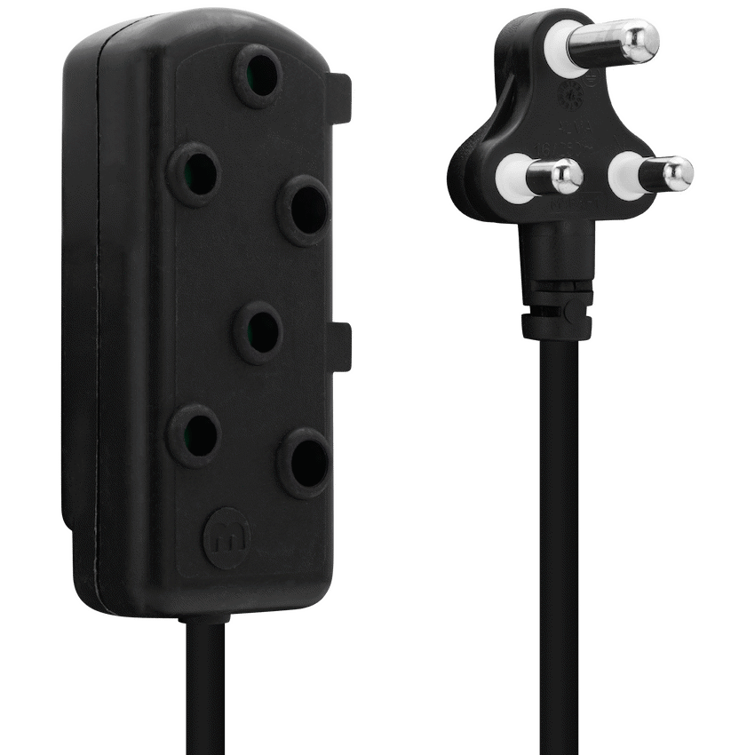Ellies Electrical Ellies Side-by-Side Light-Duty Extension Lead - 3m - Black