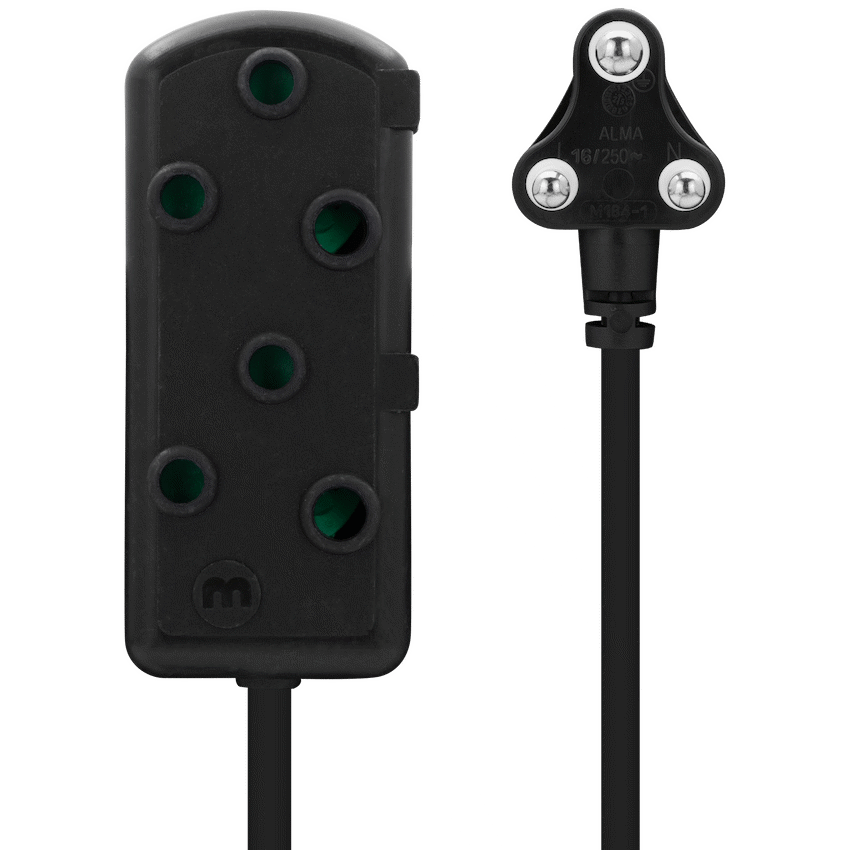 Ellies Electrical Ellies Side-by-Side Light-Duty Extension Lead - 3m - Black