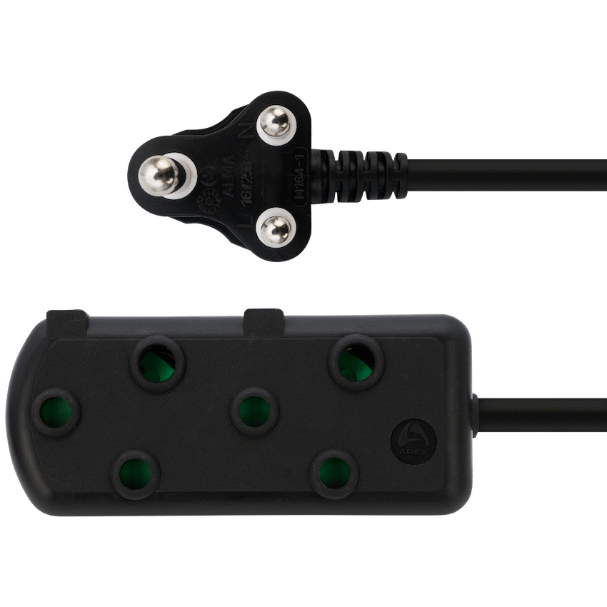 Ellies Electrical Ellies Side-by-Side Light-Duty Extension Lead - 3m - Black