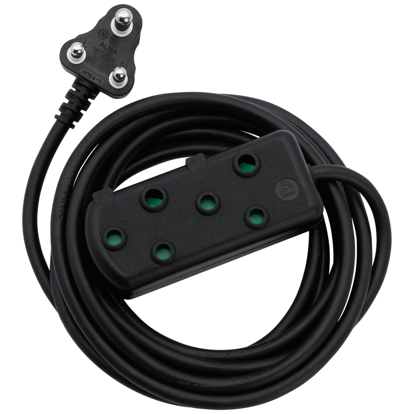 Ellies Electrical Ellies Side-by-Side Light-Duty Extension Lead - 3m - Black