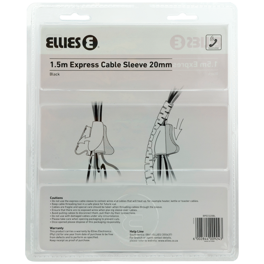 Ellies Electrical Express Cable Sleeve 1.5mx20mm