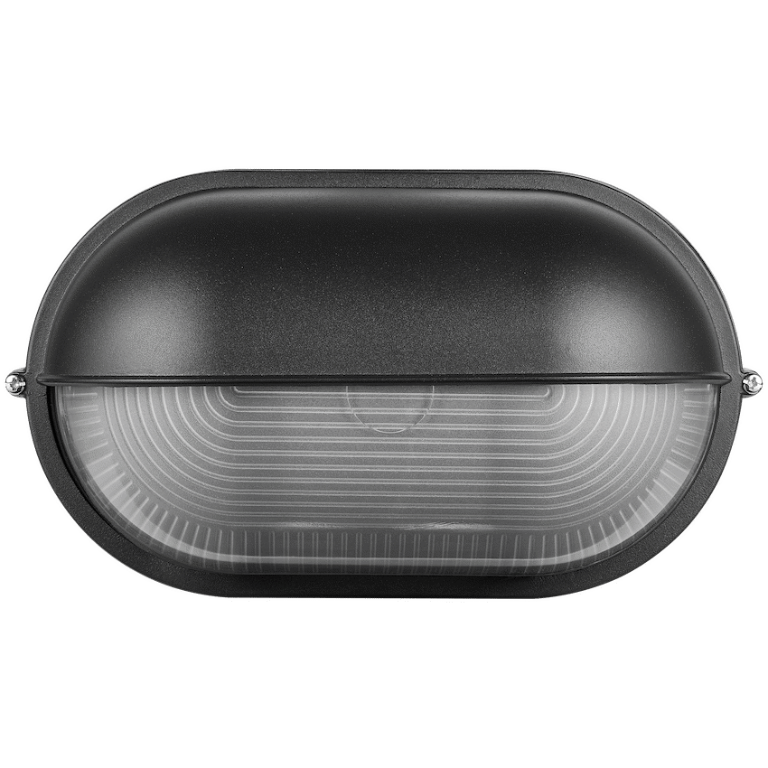 Ellies Ellies Arc Series - AC Oval LED Bulkhead - Aluminium + Glass - E27 Base -BK