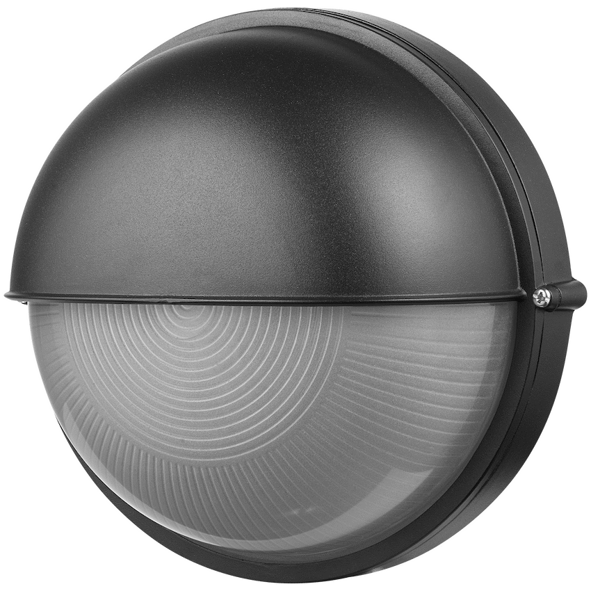 Ellies Ellies Arc Series - Large AC Round Bulkhead - Aluminium + Glass - E27 Base -BK