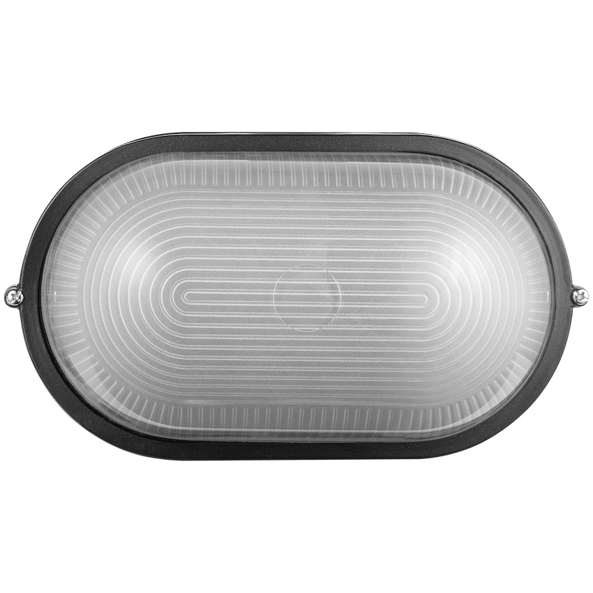 Ellies Ellies Illume Series - AC Oval Bulkhead - Aluminium + Glass - E27 Base - BK