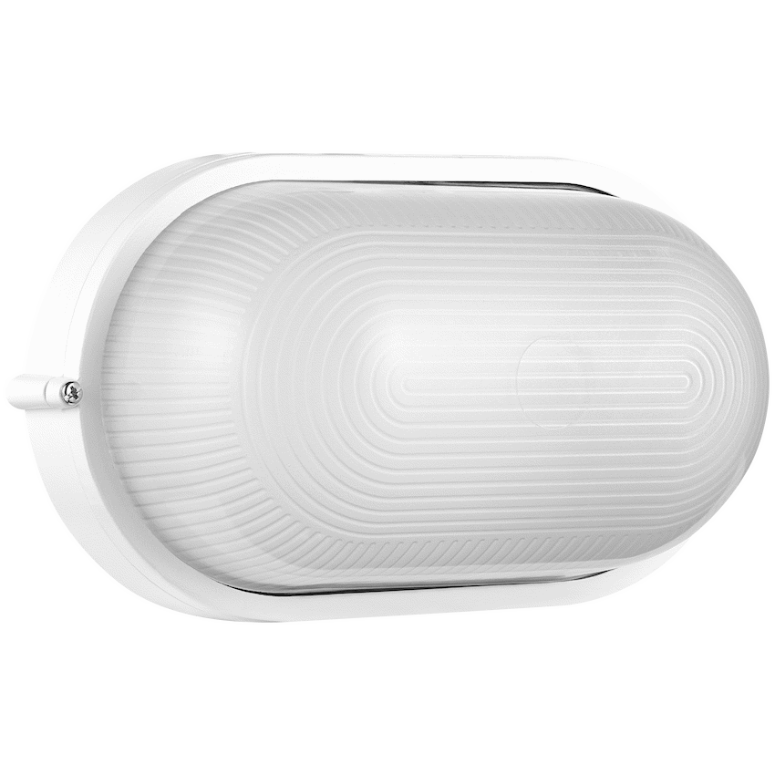 Ellies Ellies Illume Series - Large AC Oval Bulkhead - Aluminium + Glass - E27 Base -WT
