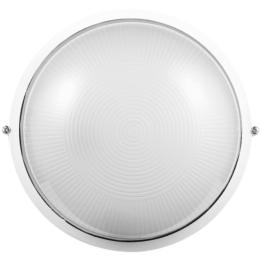 Ellies Ellies Illume Series - Large AC Round Bulkhead - Aluminium + Glass - E27 Base -WT