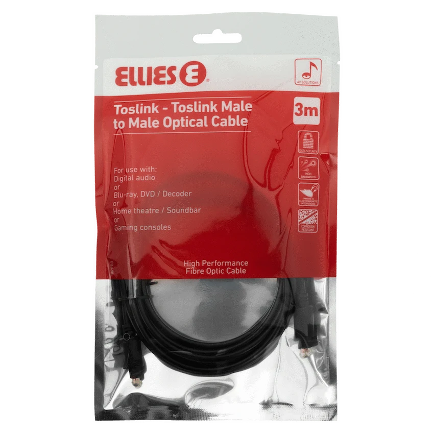 Ellies Televisions TOSLINK Male to TOSLINK Male 3m