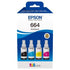 EPSON Epson Epson 664 Ink Bottles Multipack 280ml (total) 1 x Black 1 x Cyan 1 x Magenta 1 x Yellow L565/ L550/ L486/ L455/ L386/ L382/ L365/ L355/ L355 4500 Black / 7500 Colour pages