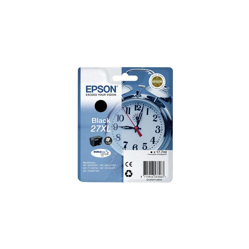 Epson 27 Ink Cartridges Black 17.7ml XL WF-3620DWF/WF-7710DF/WF-7210DTW/WF-7110DTW 1100 pages