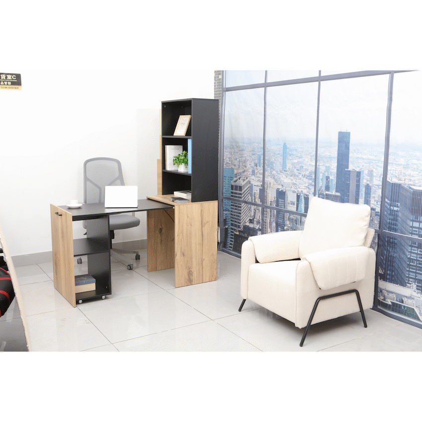 Everfurn Furniture Adaptive Desk, With  Bookshelf