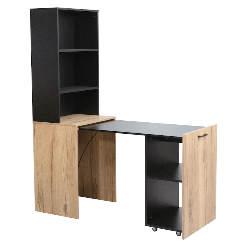 Everfurn Furniture Adaptive Desk, With  Bookshelf