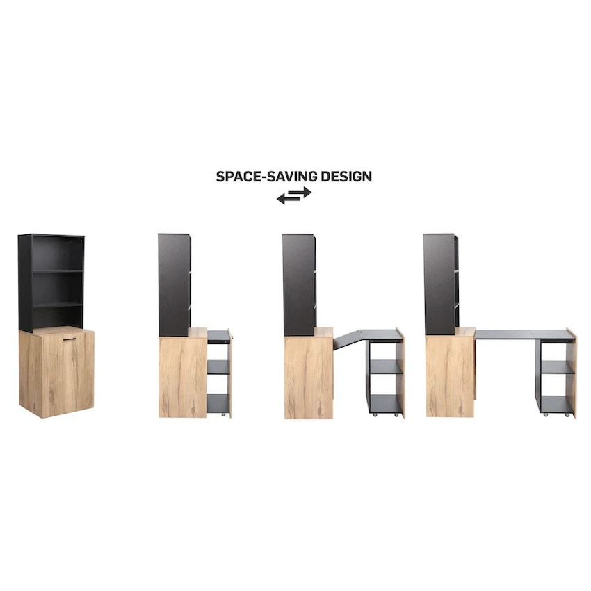 Everfurn Furniture Adaptive Desk, With  Bookshelf