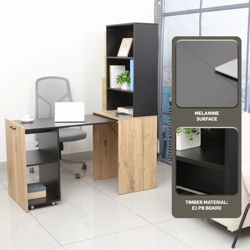 Everfurn Furniture Adaptive Desk, With  Bookshelf