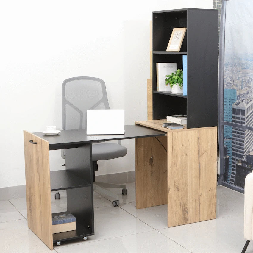 Everfurn Furniture Adaptive Desk, With  Bookshelf
