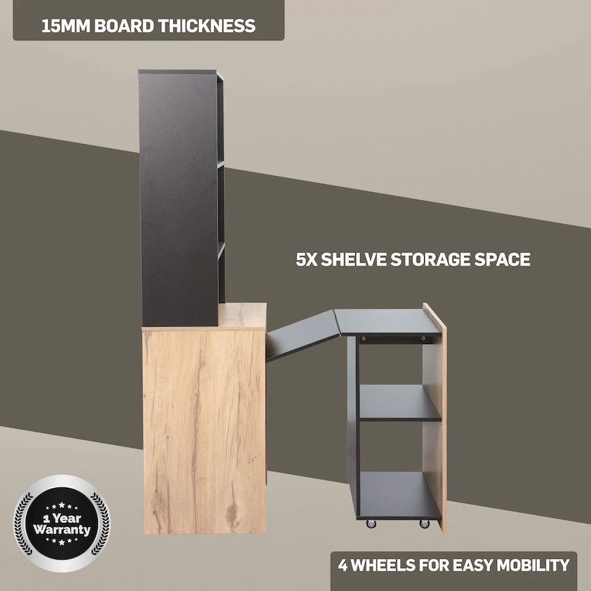 Everfurn Furniture Adaptive Desk, With  Bookshelf