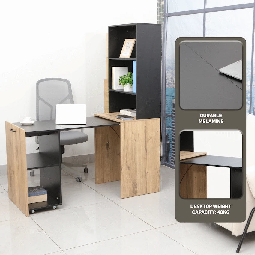 Everfurn Furniture Adaptive Desk, With  Bookshelf