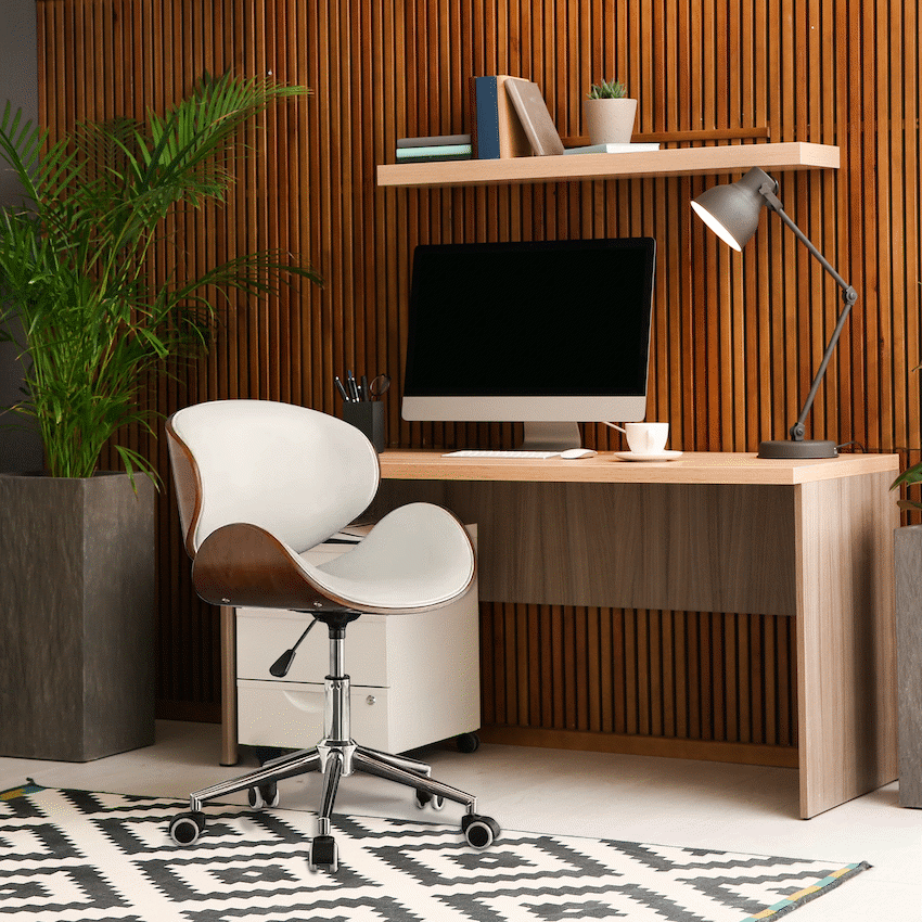 Everfurn Furniture Amos Mid Back Office Chair - White
