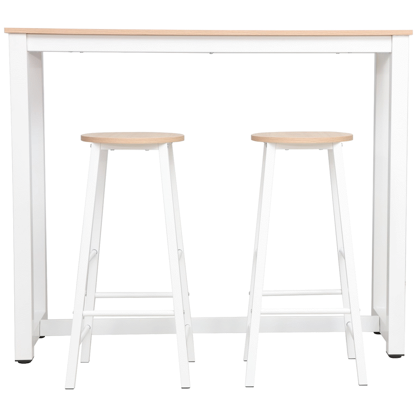 Everfurn Furniture Everfurn Chenin 3-Piece Bar Table & Stool Set with Powder-Coated Frame
