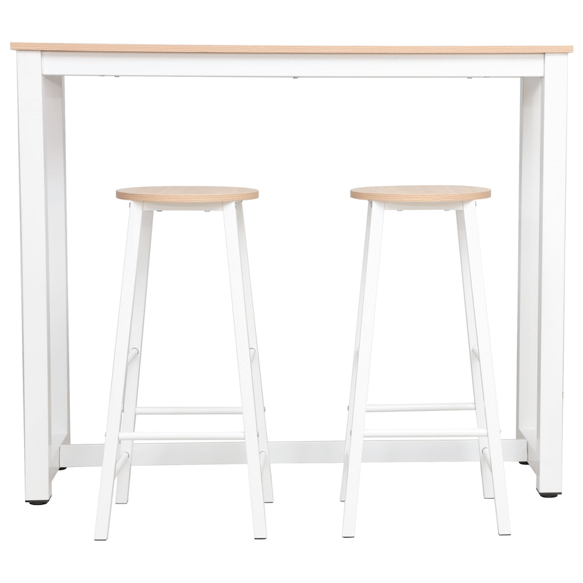 Everfurn Furniture Everfurn Chenin 3-Piece Bar Table & Stool Set with Powder-Coated Frame