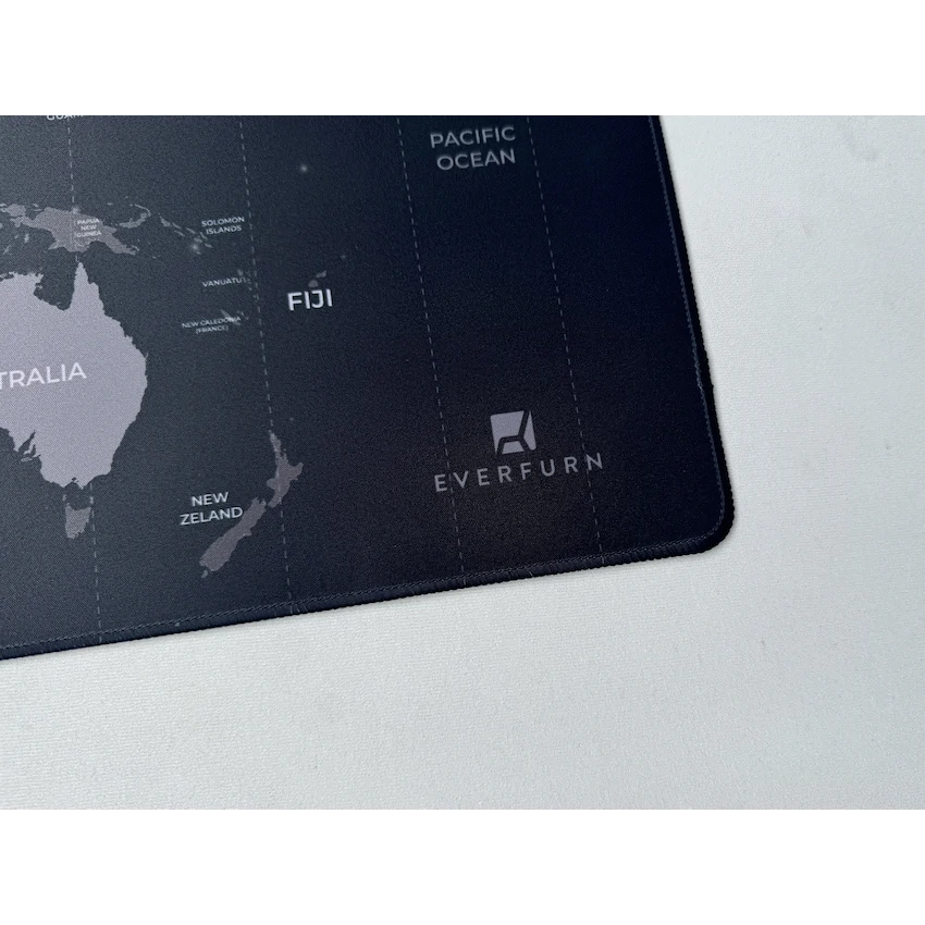 Everfurn Furniture Everfurn Desk Mat - World Map - Large - Black - Non-Slip