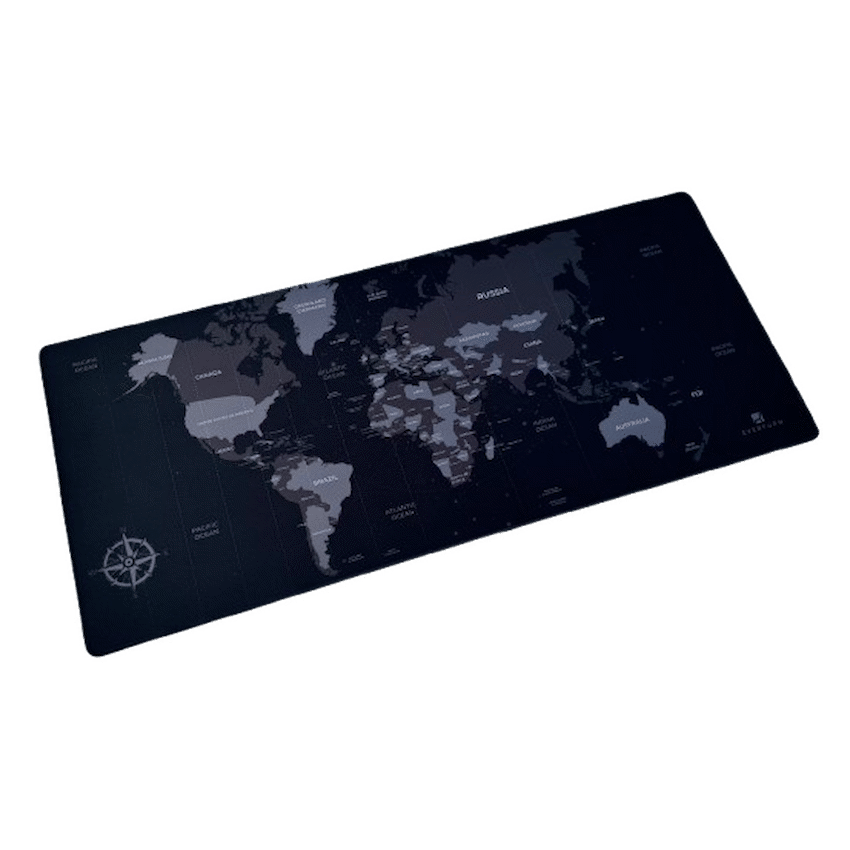 Everfurn Furniture Everfurn Desk Mat - World Map - Large - Black - Non-Slip