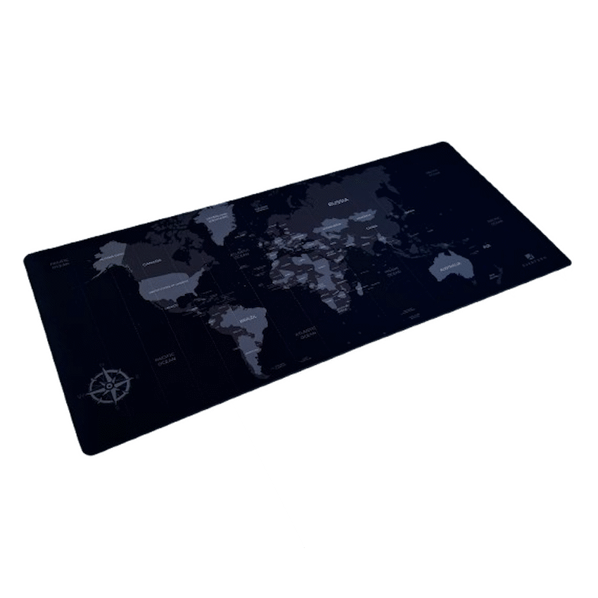 Everfurn Furniture Everfurn Desk Mat - World Map - Large - Black - Non-Slip