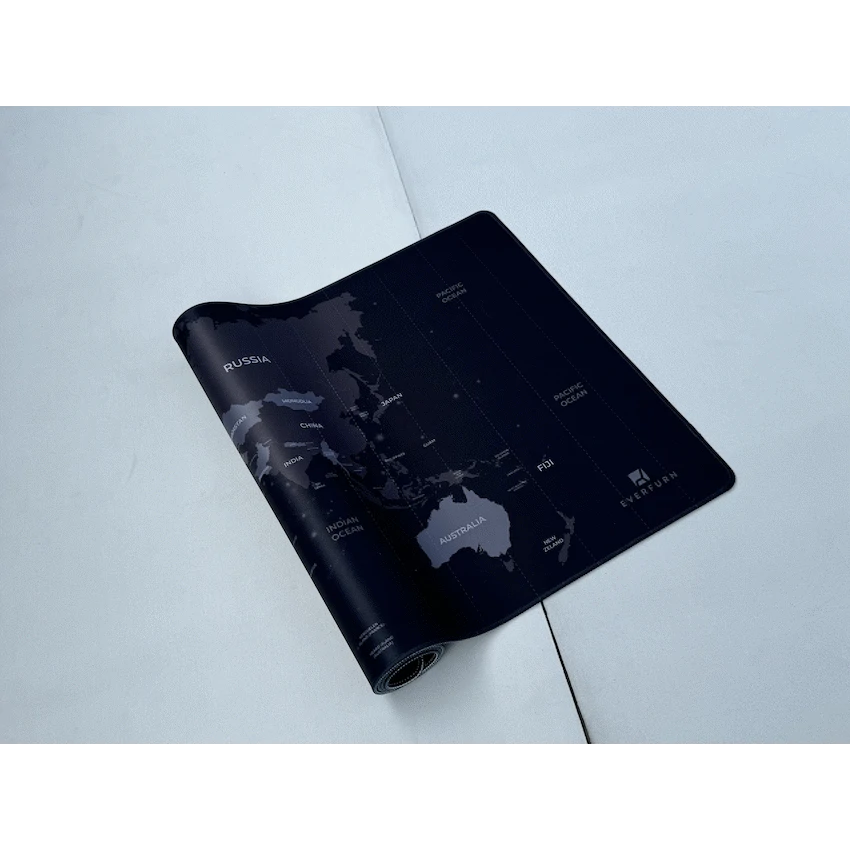 Everfurn Furniture Everfurn Desk Mat - World Map - Large - Black - Non-Slip