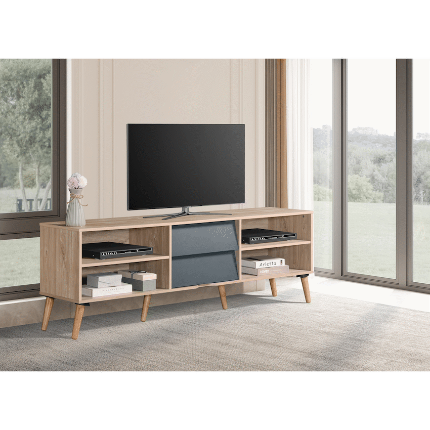 Everfurn Furniture Everfurn Everest Tall TV Stand - 2 Drawers