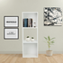 Everfurn Furniture Everfurn Grayscale 3 Tier Bookshelf White, High Pressure Laminate