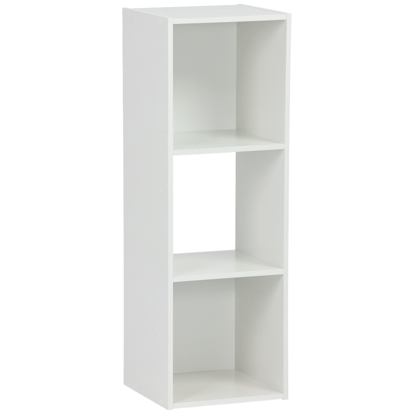 Everfurn Furniture Everfurn Grayscale 3 Tier Bookshelf White, High Pressure Laminate