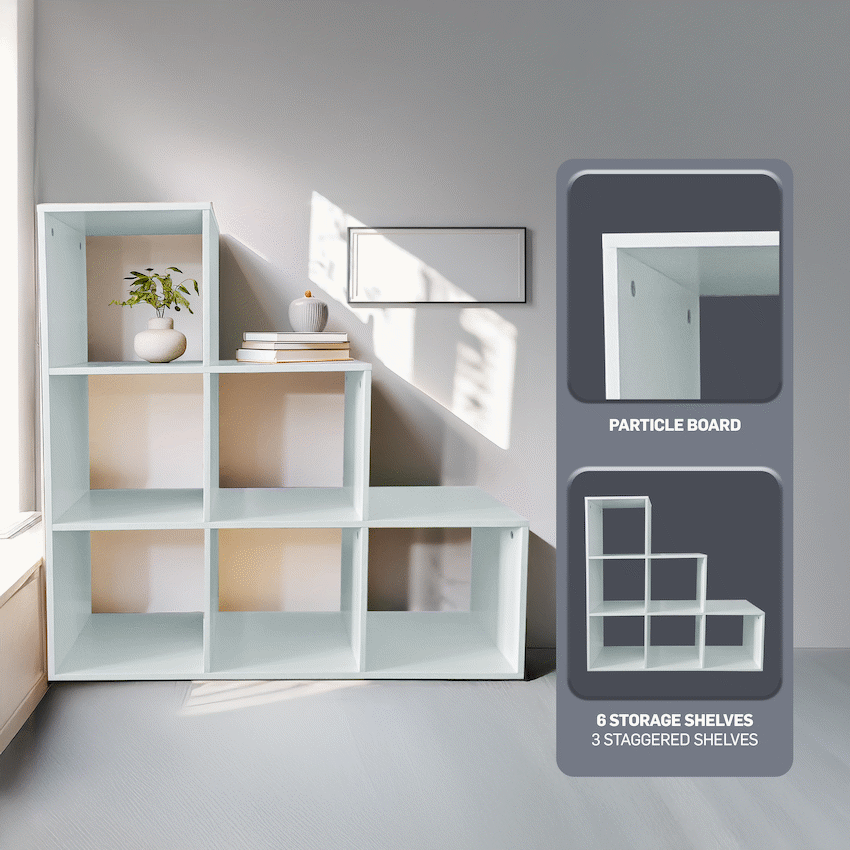 Everfurn Furniture Everfurn Hexagon Bookshelf, High Pressure Laminate