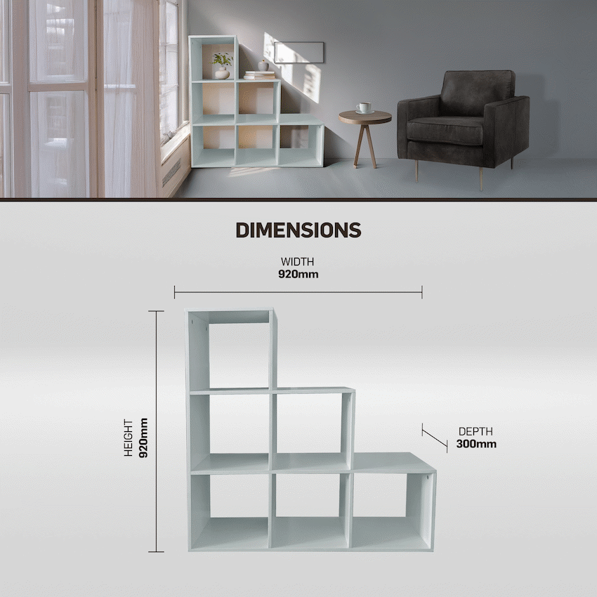 Everfurn Furniture Everfurn Hexagon Bookshelf, High Pressure Laminate