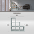 Everfurn Furniture Everfurn Hexagon Bookshelf, High Pressure Laminate