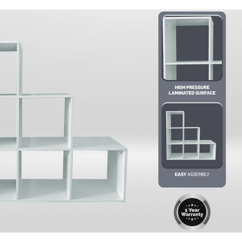 Everfurn Furniture Everfurn Hexagon Bookshelf, High Pressure Laminate